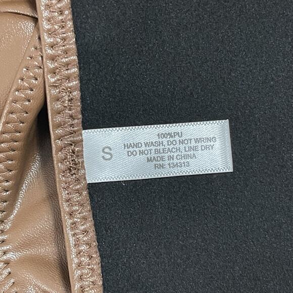 Faux Leather Longline Bralette Top Size S Dark Brown NWT - Picture 8 of 10